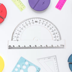 Plastic Geometry Set, Triangle Ruler Protractor Straight Ruler (4 Pcs Set)