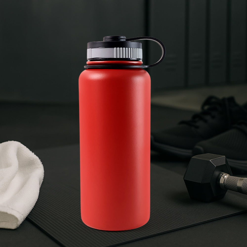 Red Stainless Steel Double Wall Vacuum-Insulated Drink Water Bottle (1000 ML)