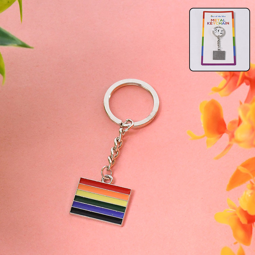 Rainbow Design Metal Keyring Key Chain (1 Pc Mix Design)