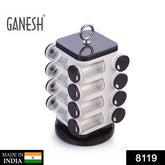 Ganesh Multipurpose Revolving Spice Rack With 16 Pcs Dispenser each 100 ml Plastic Spice ABS Material 1 Piece Spice Set 1 Piece Spice Set (Plastic)