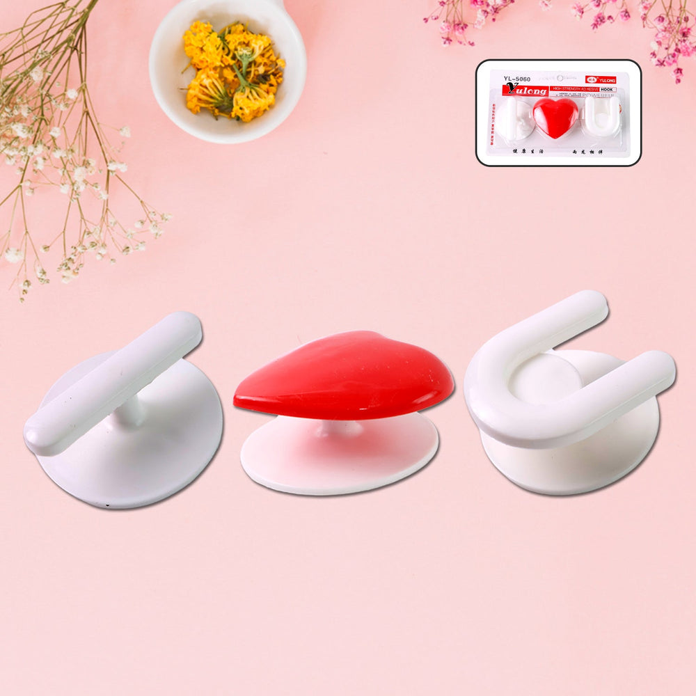 Adhesive Wall Hook Set For KItchen, Bathroom & Home (3pc)