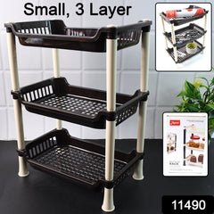 Apex Small Multiuse Plastic Storage Rack Organizer 3-Tier