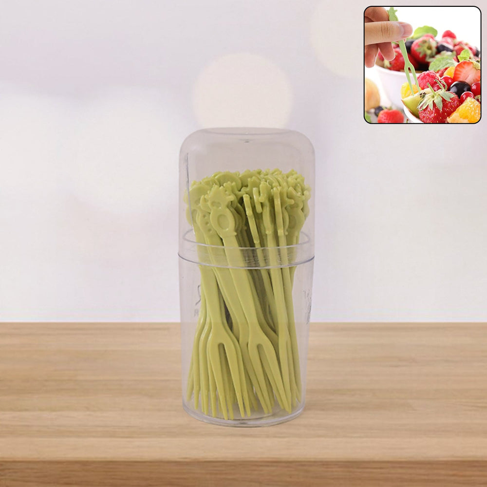 Plastic Fruit Forks Cake Dessert Forks Mini Forks (50 Pcs Set)