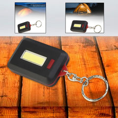 LED Keychain COB Light with Hook & Loop Sticker. 3 Light Modes (1 Pc / Battery Not Included)