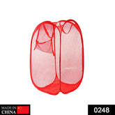 Laundry Hamper Mesh Fabric For Ventilation Foldable Storage Up Clothes Basket