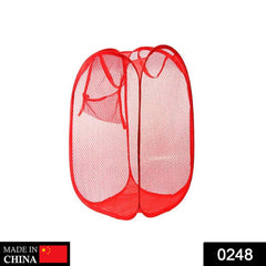 Laundry Hamper Mesh Fabric For Ventilation Foldable Storage Up Clothes Basket