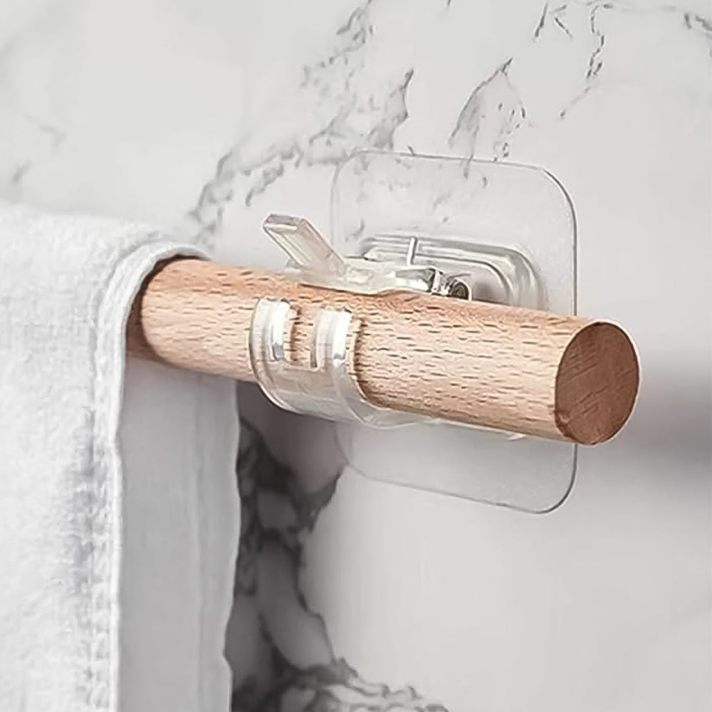 Wall Mount Transparent Self-Adhesive Clip with Strong Spring Grip