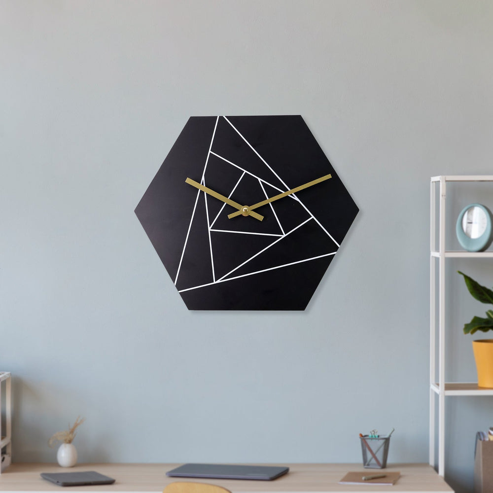 Modern Geometric Hexagon Wall Clock (1 Pc)