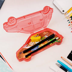 KikiKart Fun Wheels Transparent Car-Shaped School Pencil Box for Kids
