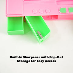 Multi Purpose Gadget Jumbo Pencil Box Compass Jumbo 2 Side Slot Geometry Box Compass Use School , Traveling & Studio