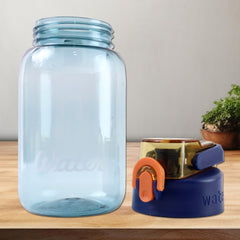 Blue Plastic Leak-Proof Flip Cap & Safty Lock Water Bottle (600ml Approx / 1 Pc)