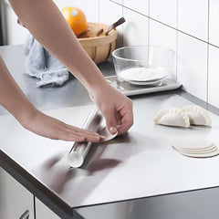 KikiKart ProChef Stainless Steel Anti-Bacterial Kitchen Chopping Board with Stable Bent Edge