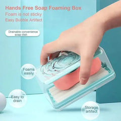 2-in-1 Portable Soap Dish & Dispenser – Multifunctional Soap Holder with Roller & Drain Holes for Bathroom, Kitchen, Home Use (1 Pc)