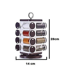 Ganesh Multipurpose Revolving Spice Rack With 16 Pcs Dispenser each 100 ml Plastic Spice ABS Material 1 Piece Spice Set 1 Piece Spice Set (Plastic)
