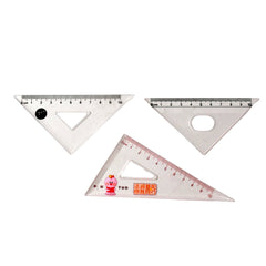 Transparent Plastic Set Square Ruler Kit (3 Pc)