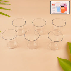 Apex Welcome Plastic Glass Set for Daily Use – Set of 6
