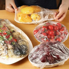 100-Pack Universal Elastic Food Freshness Covers for Bowls & Plates