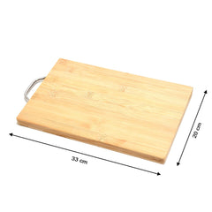 Thick Wooden Bamboo Kitchen Chopping Cutting Slicing Board with Holder for Fruits Vegetables Meat