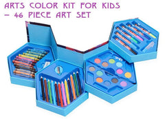 46 Pcs Plastic Art Colour Set with Color , Crayons, Oil Pastel and Sketch Pens