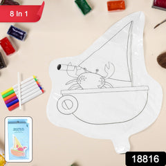 Multicolour colour-your-own inflatable animals With 6pcs Colored Pen Markers (1 Set)