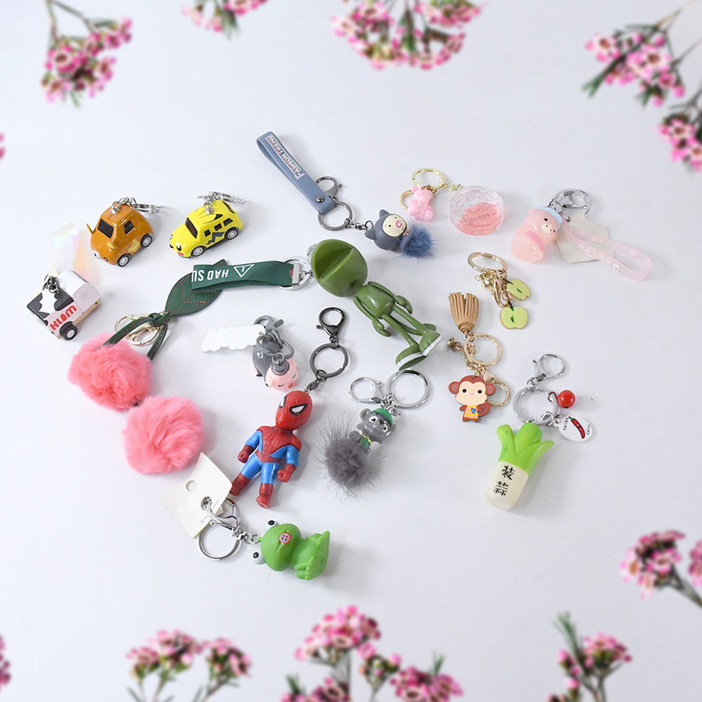 Mix Design & Size Keychain - Durable & Stylish Accessory (1 Pc / Mix Color)