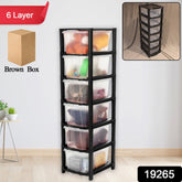 6-Layer Modular Plastic Drawer Storage Cabinet