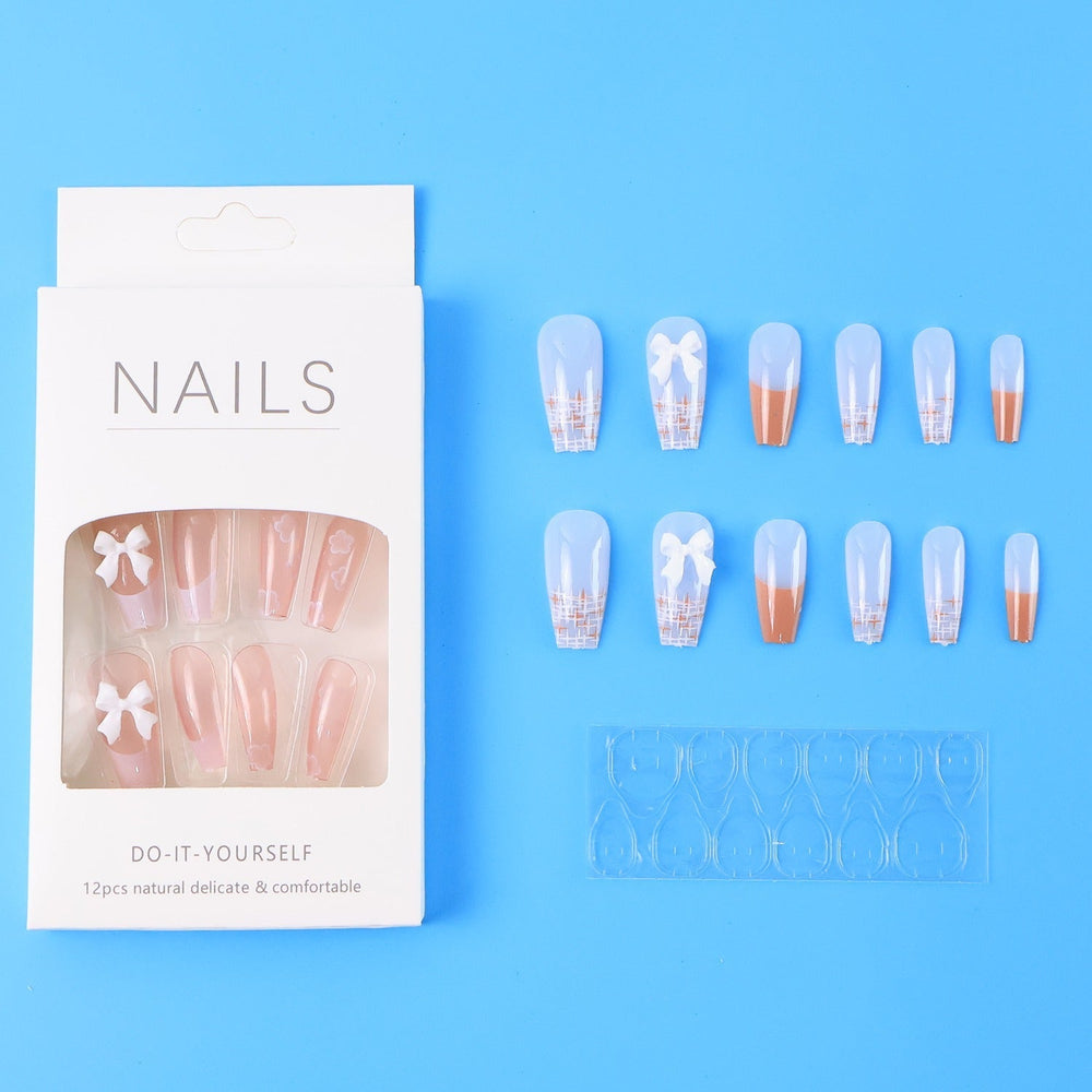 Reusable Press-On Artificial Nails with Adhesive Stickers (1 Pkt)