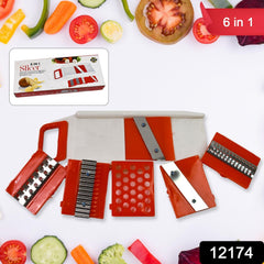 Plastic 6 in 1 Vegetables Slicer, Cutter and Fruit Dicer Grater (1 Set)