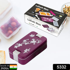 Leak-Proof Airtight Lunch Box with Spoon, 2 Compartments