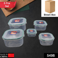 Kitchen Storage Containers Set – Fridge Storage, Plastic Organizer, Snap-Seal Lunch Box (5 Pcs Set)