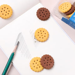 Biscuit-Shaped Erasers | Fun Rubber Stationery for Kids | Creative Birthday Gift Toy (6 Pcs Set)