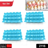 15 Cavity Plastic Egg Tray Egg Trays for Storage with 15 Eggs Holder (4 Pc Set)
