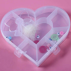 Charming Heart-Shaped 10-Compartment Multi-Purpose Craft & Bead Organizer Box