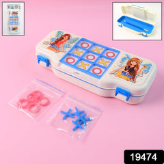 Interactive 2-in-1 Kids Pencil & Game Box - Tic Tac Toe Fun for School