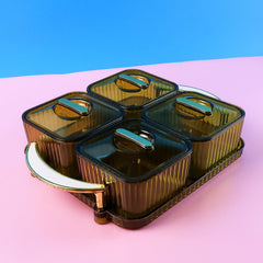 Liger Luxury Delight 4-Piece Dryfruit Storage Box (1 Set)