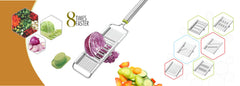 6 in 1 Stainless Steel Kitchen Chips Chopper Cutter Slicer and Grater with Handle