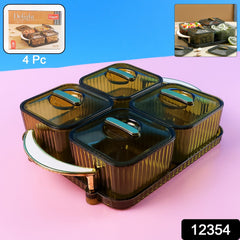 Liger Luxury Delight 4-Piece Dryfruit Storage Box (1 Set)