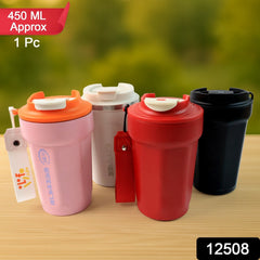 Elite 450ml Stainless Steel Insulated Travel Mug – Leak-Proof Flip Lid for Hot & Cold Drinks