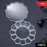 KikiKart Clear Round Multi-Compartment Organizer Box for Crafts & Jewelry