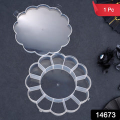 KikiKart Clear Round Multi-Compartment Organizer Box for Crafts & Jewelry