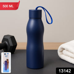 KikiKart Premium Hot & Cold Stainless Steel Vacuum Insulated Flask – 500ml Portable Bottle with Leak-Proof Cap & Carry Strap