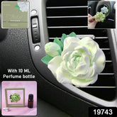 Elegant Rose Flower Car Air Freshener Clip for AC Vent with Perfume Bottle 10ML(1 Pc)