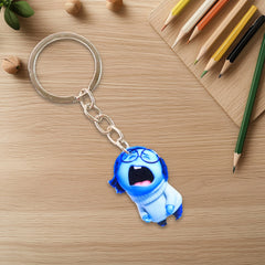 Charming Blue Girl Cartoon Keychain & Bag Charm for Kids