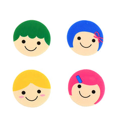 KikiKart Fun Smiley Face Cartoon Erasers for Kids (4-Pack)