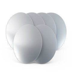 Elegant Oval Frameless Wall Mirror for Home & Office Decor (6 Pc)