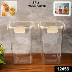 Apex Press N' Lock Premium Airtight Food Storage Container Set – 2-Piece 1400ml – Clear & Stackable Kitchen Organizers