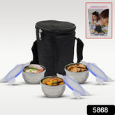 Stainless Steel Lunch Box - Multi-Compartment Airtight Container for Office, School & Travel