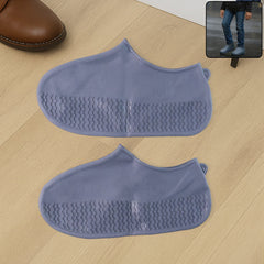 Grey Non-Slip Silicone Rain Reusable Anti skid Waterproof Fordable Boot Shoe Cover (1 Pair )
