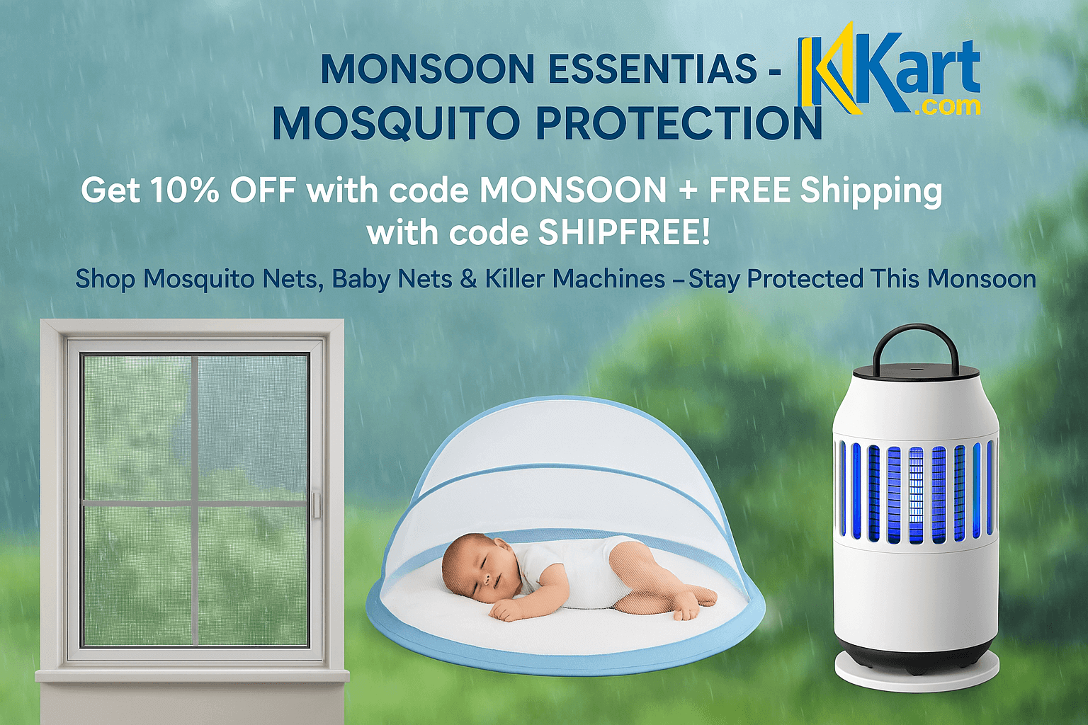 Monsoon Unlocked collection featuring mosquito net for windows and natural mosquito protection solutions