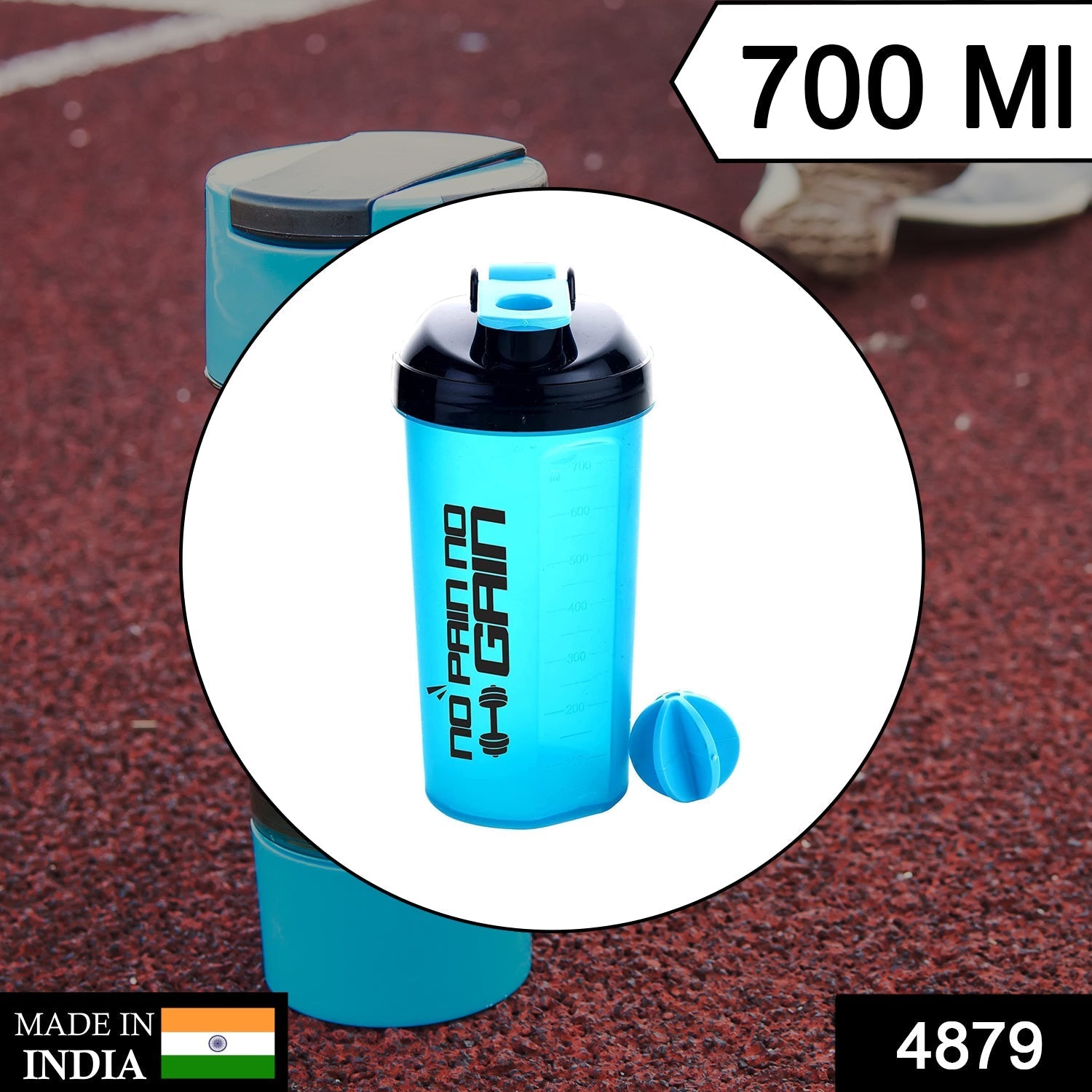700ml Protein Shaker Bottle with Powder Storage 3-Compartment Gym Shake